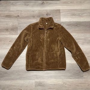 UNIQLO Brown Teddy Bear Fleece Jacket
